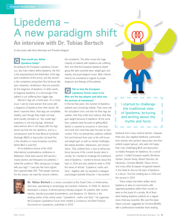 First page of Lipedema: a new paradigm shift. An interview with Dr Tobias Bertsch