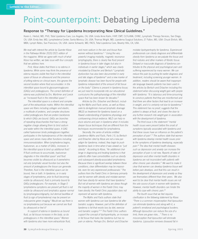 First page of Point-counterpoint: debating lipedema