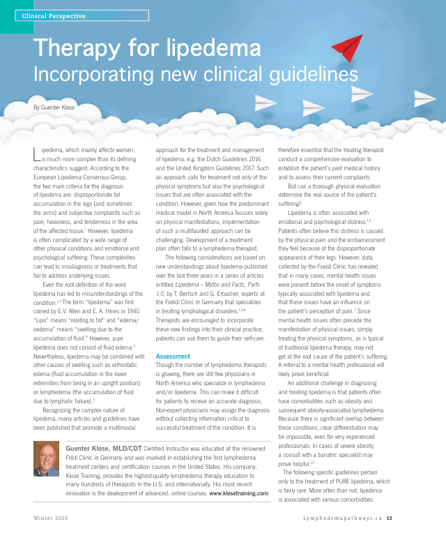 First page of Therapy for lipedema: incorporating new clinical guidelines