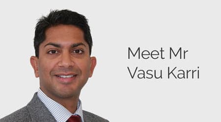 Consultant Plastic Surgeon Mr Vasu Karri. Specialist in cosmetic surgery and lipoedema surgery.